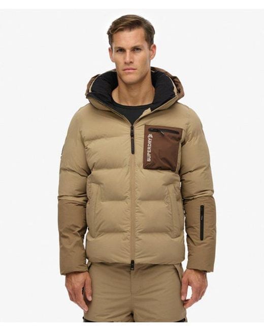 Superdry Brown & Co Ski Sports Padded Block Jacket for men