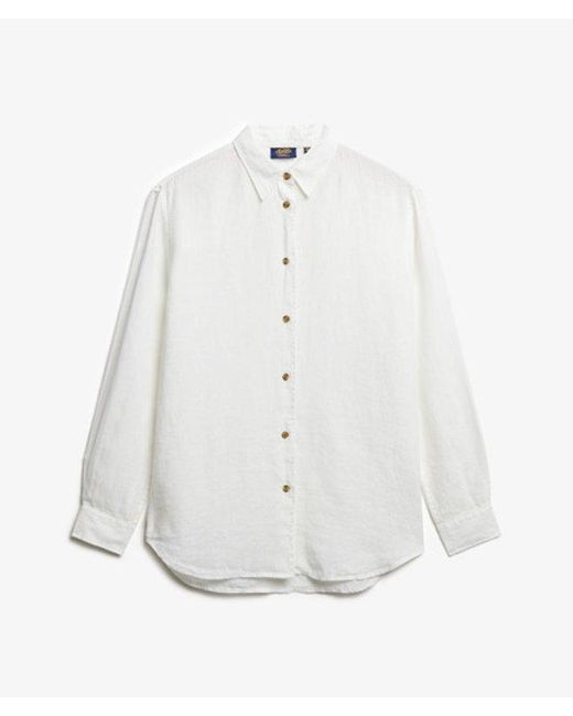 Superdry White & Co Casual Linen Boyfriend Shirt