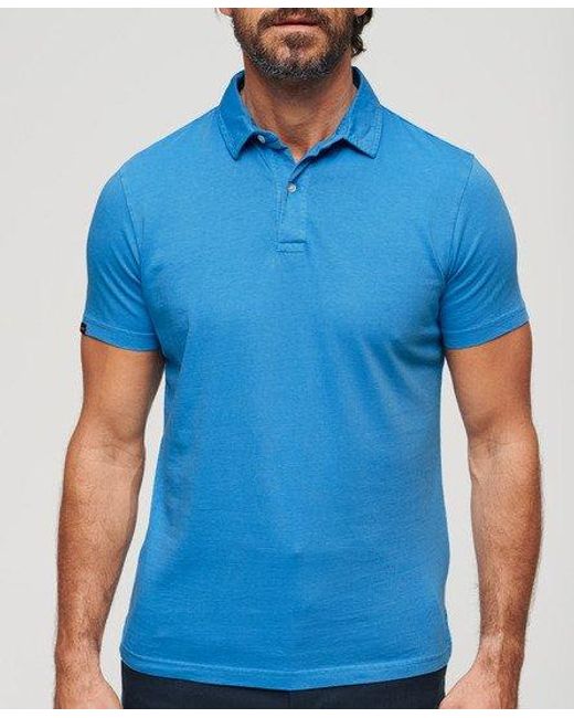 Superdry Blue Jersey Polo Shirt for men