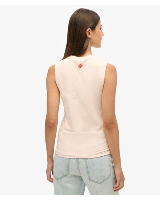 Superdry Gray & Co Classic Graphic Print Cotton Tank Top