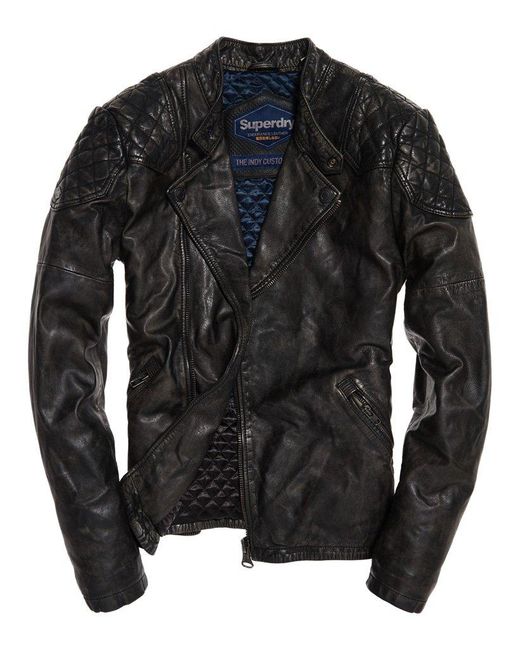 mastermind fred Oxide Superdry Endurance Indy Custom Leather Jacket in Black for Men | Lyst