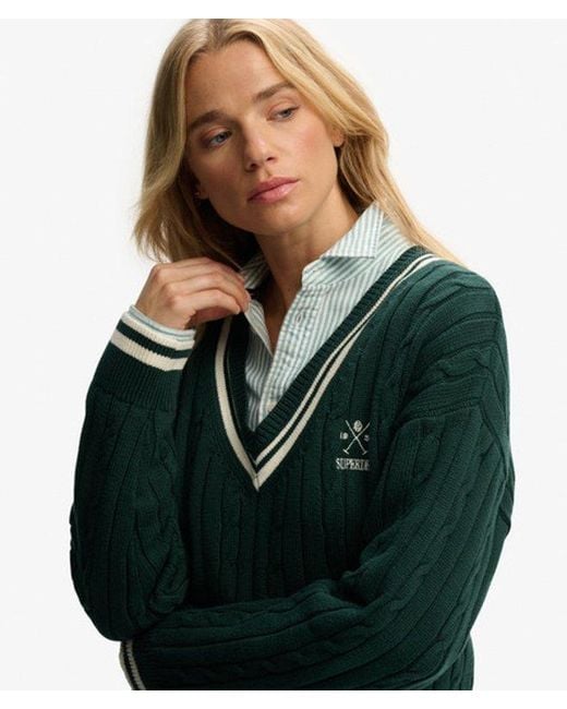 Superdry Green Cricket Club Jumper