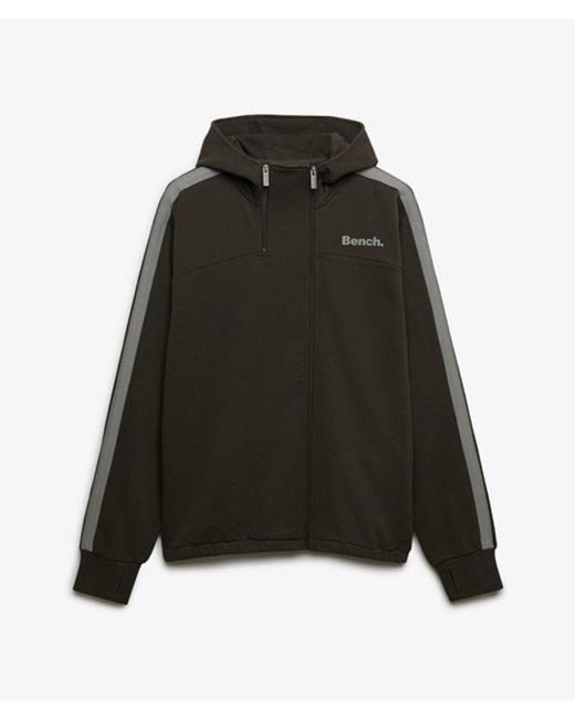 Superdry Black Bench X & Co Bench Double Zip Hooded Stripe Sweatshirt for men