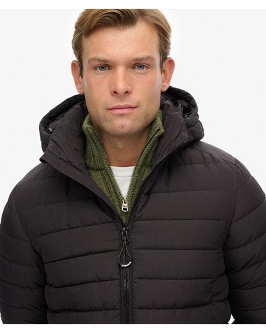 Superdry Black & Co Hooded Fuji Padded Jacket for men