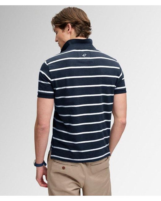 Superdry Blue & Co Vintage Stripe Jersey Polo Shirt for men