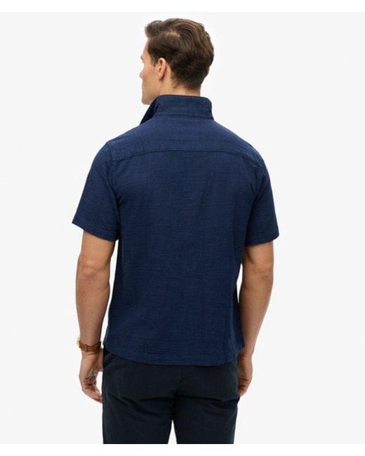Superdry Blue & Co The Merchant Store - Short Sleeve Textured Shirt for men