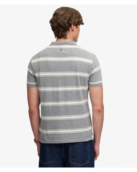 Superdry Gray & Co Vintage Stripe Jersey Polo Shirt for men