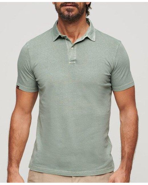 Superdry Green Jersey Polo Shirt for men