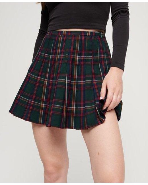 Superdry Black Check Mini Skirt
