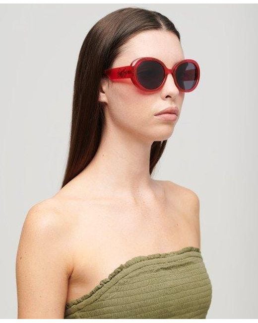 Superdry Pink Sdr Oversized Bug Sunglasses