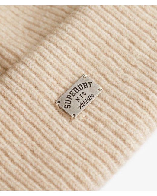 Superdry Natural Rib Knitted Beanie Hat