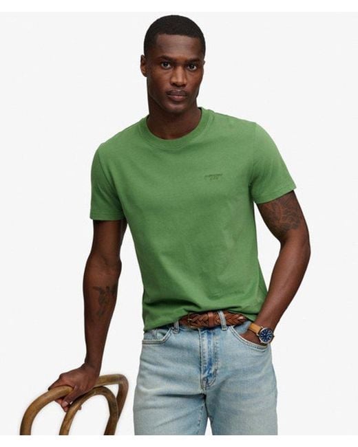 Superdry Green & Co Essential Stacked Logo Embroidered T-shirt for men