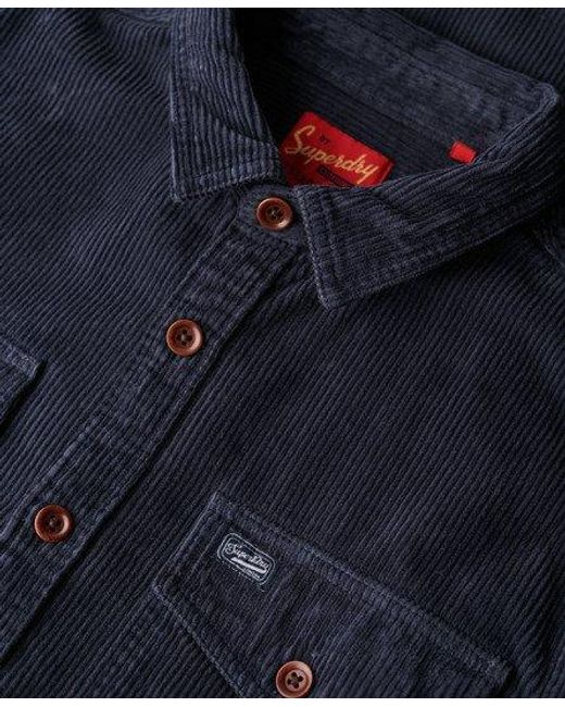 Superdry Blue Vintage Cord Overshirt Eclipse for men