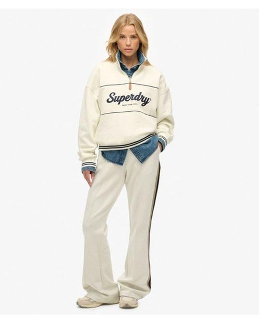 Superdry White & Co Studios Stripe Straight joggers