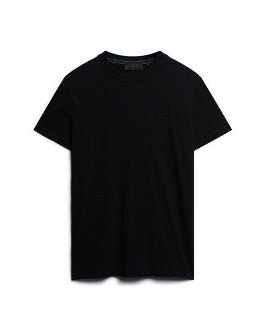 Logo brodé t-shirt en coton biologique essential small Superdry pour homme en coloris Black