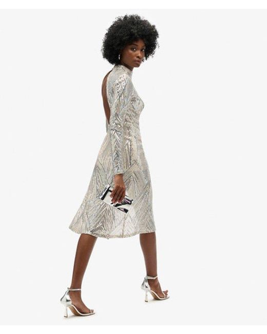 Superdry White & Co Open Back Long-sleeved Midi Dress