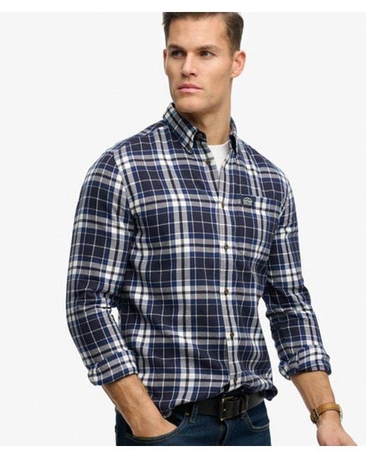 Superdry Blue & Co Long Sleeve Cotton Lumberjack Shirt for men