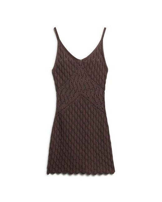 Superdry Black Crochet Cami Mini Dress