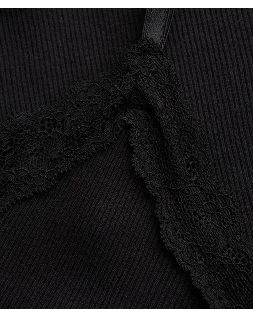 Superdry Black & Co Essential Lace Trim Cropped Cami Top