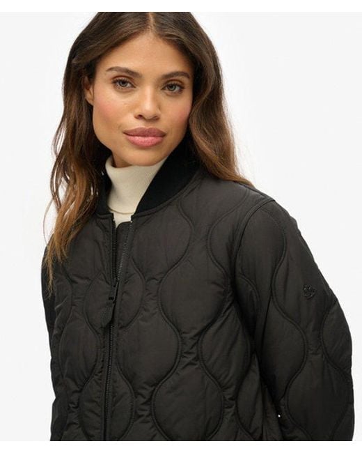 Superdry Black & Co Long Quilted Liner Jacket