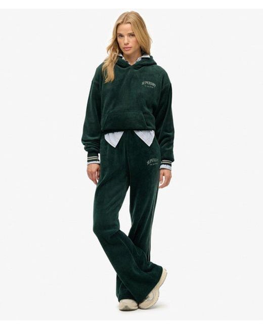 Superdry Green & Co Country Club Velour Relaxed Hoodie