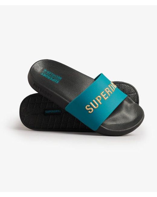 Superdry Blue Code Logo Pool Sliders