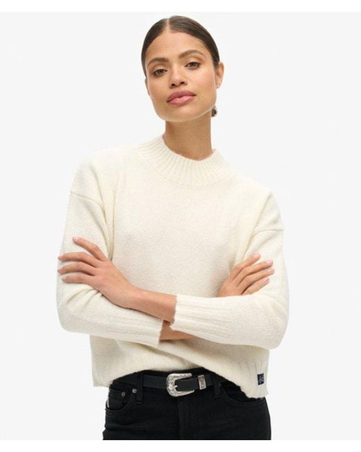 Superdry Natural Essential Mock Neck Jumper