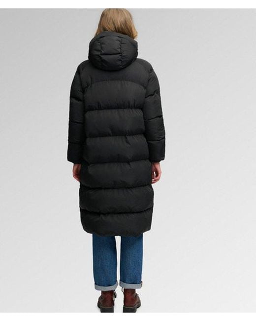 Superdry Black & Co Long Hooded Puffer Coat