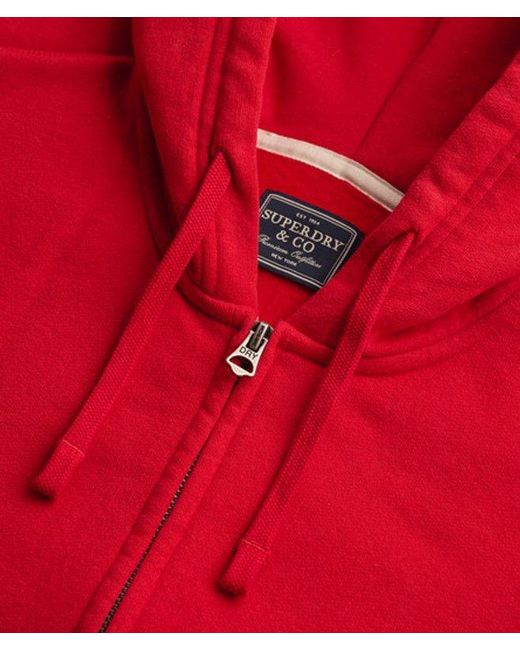 Superdry Red & Co Essential Logo Zip Hoodie for men