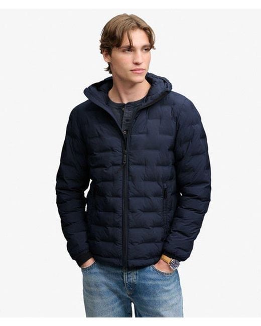 Superdry Blue & Co Hooded Heat Weld Padded Jacket for men