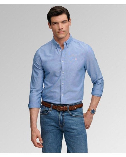 Superdry Blue & Co Classic Oxford Long Sleeve Shirt for men