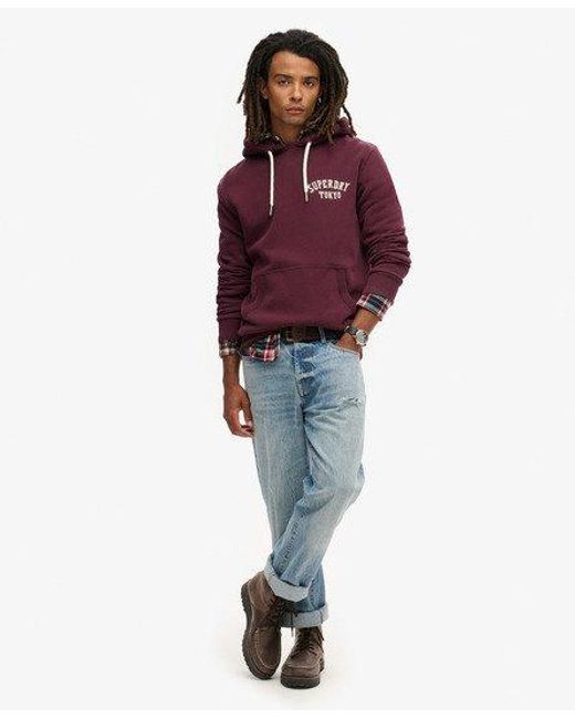 Superdry Red Tattoo Back Graphic Loose Hoodie for men