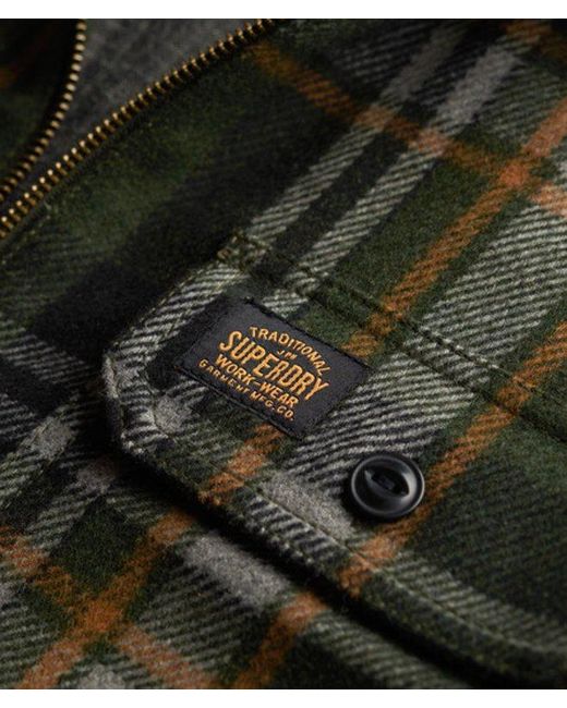 Superdry Green & Co Wool Blend Miller Zip Overshirt for men