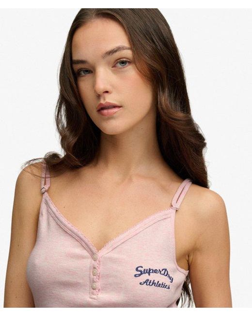 Femme Top À Bretelles Athletic Essentials Avec Boutons Taille Superdry en coloris Pink