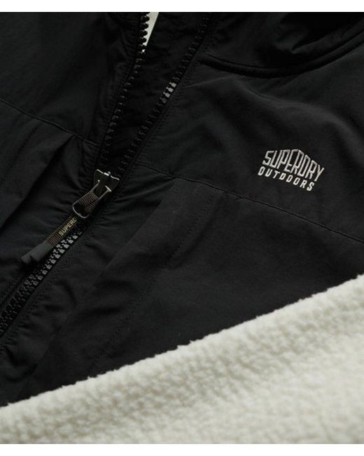 Superdry Black & Co Polar Fleece Hybrid Trekker Jacket