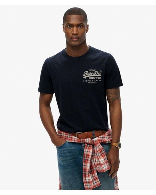 Superdry Blue & Co Vintage Logo Tokyo Relaxed T-shirt for men