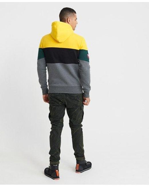 Superdry Gray Crafted Print Half Zip Hoodie Graphite Dark Marl for men