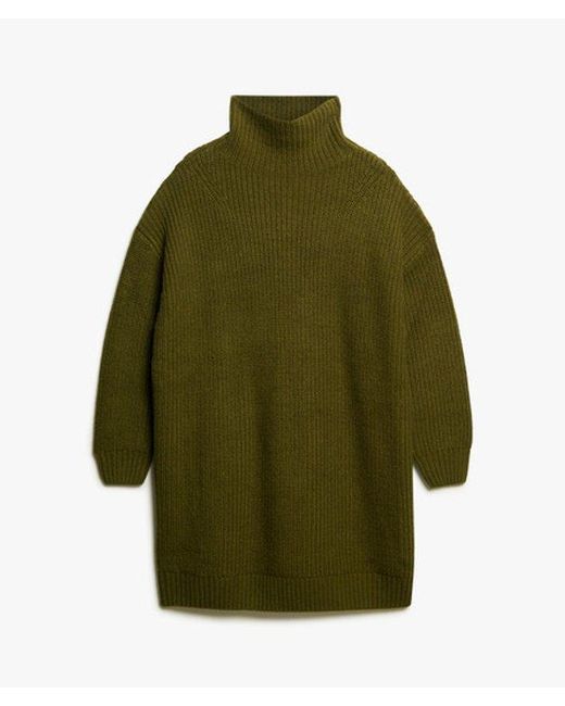 Superdry Green & Co Chunky Rib Knit Jumper Dress