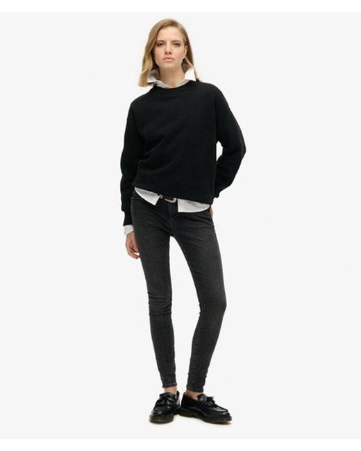 Superdry Black Essential Logo Relaxed Fit Sweatshirt