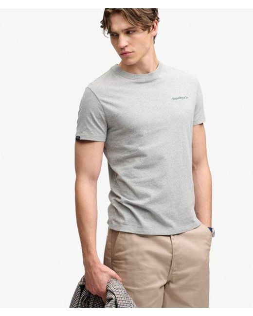 Superdry Gray & Co Essential Company Logo Embroidered T-shirt for men