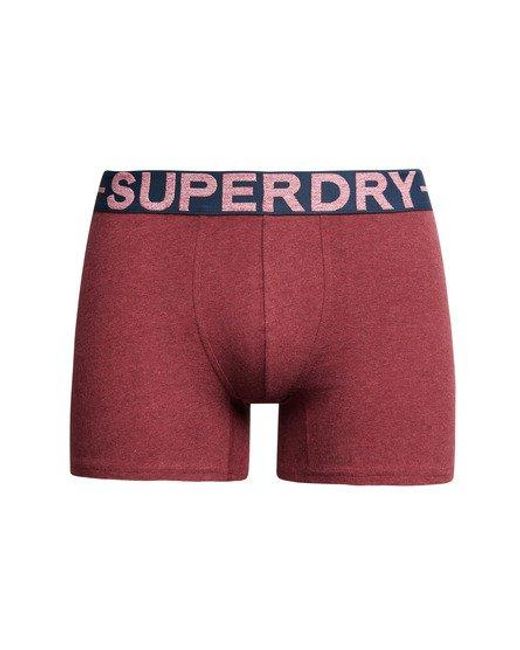 Lot de trois boxers en coton bio Superdry pour homme en coloris Red