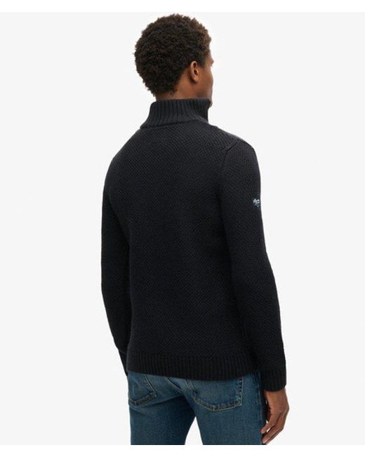 Superdry Blue & Co Vintage Jacob Cable Knit Half Zip Jumper for men