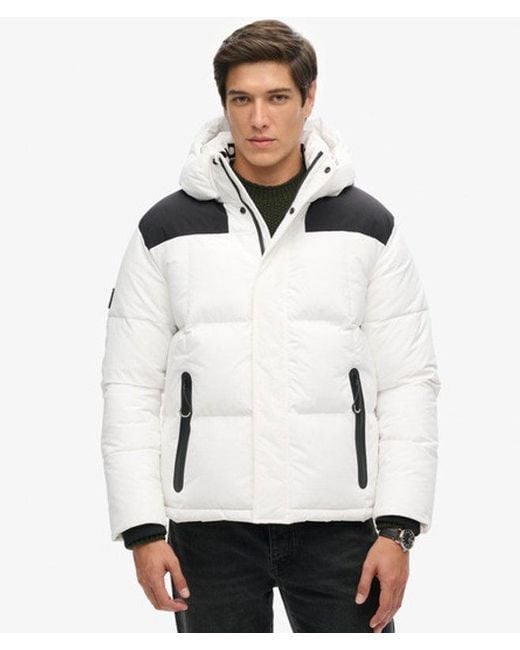 Superdry White & Co Hooded Box Quilt Puffer Jacket for men