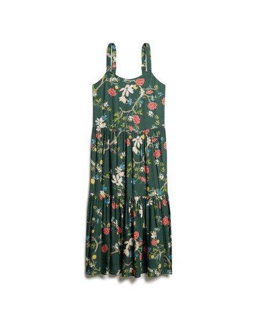 Superdry Green Woven Tiered Maxi Dress