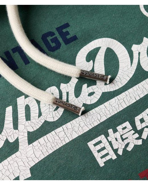 Superdry Green & Co Vintage Logo Cali Relaxed Hoodie for men