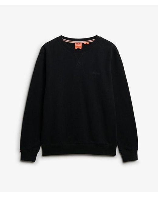 Homme Sweatshirt Essential Logo Col Rond Taille Superdry pour homme en coloris Black