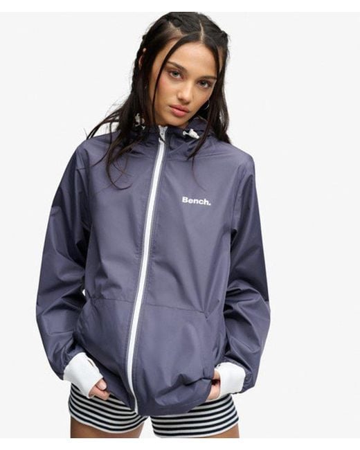 Superdry Blue Bench X & Co Bench Hooded Shell Zip Jacket