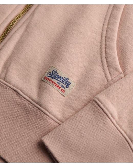 Superdry Pink & Co Luxe Casual Zip Hoodie