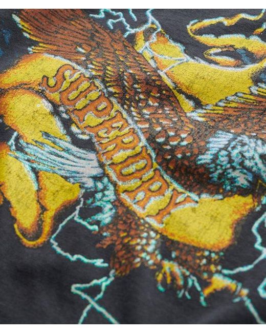 Superdry Blue Biker Rock Graphic Relaxed T-Shirt