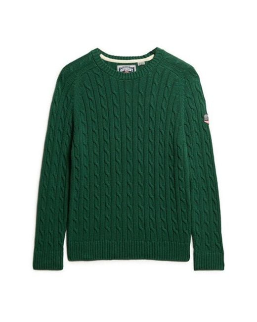 Superdry Green & Co Cable Knit Slouchy Jumper